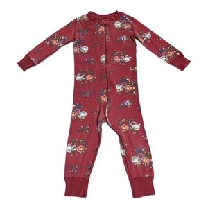 Hanna Andersson organic cotton floral zippered footless pajamas 18-24 months